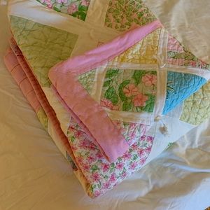 Rare vintage Lilly Pulitzer twin  quilt and sham